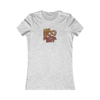 Live Every Day Like Pretzel Day — Stanley Hudson Retro Women's Tee (Light)