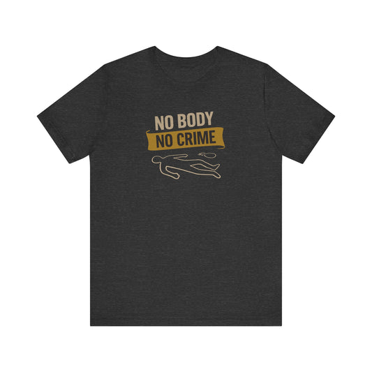 No Body, No Crime — Psych Crime Scene Retro Tee (Dark)