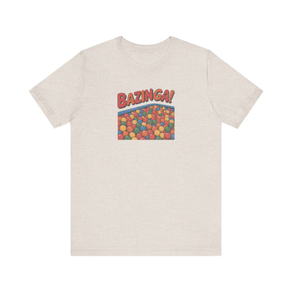 Bazinga! Ball Pit — Big Bang Theory Retro Tee (Light)