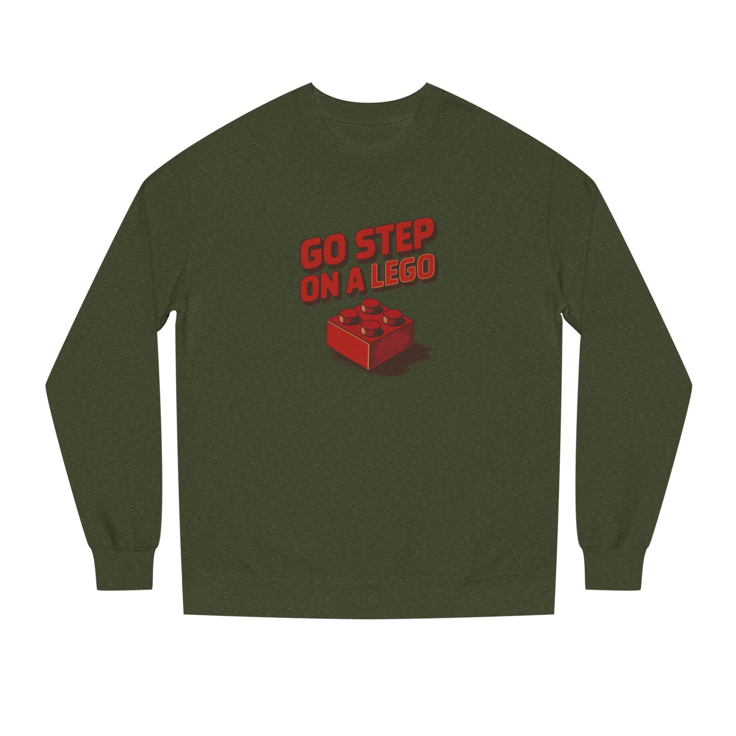 Go Step on a LEGO — Red Plastic Brick Retro Sweatshirt (Dark)