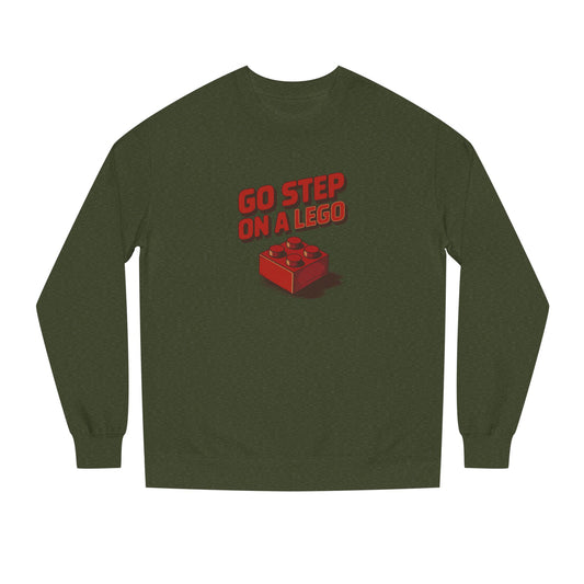 Go Step on a LEGO — Red Plastic Brick Retro Sweatshirt (Dark)