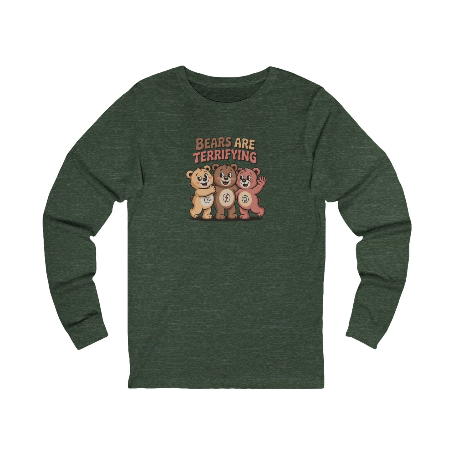 Bears Are Terrifying (Cute Remix) — Retro Long Sleeve (Dark)