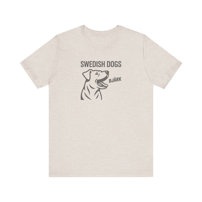 His Bjärk Is Worse Than His Bite – Minimalist Dog Pun Retro Tee (Light)