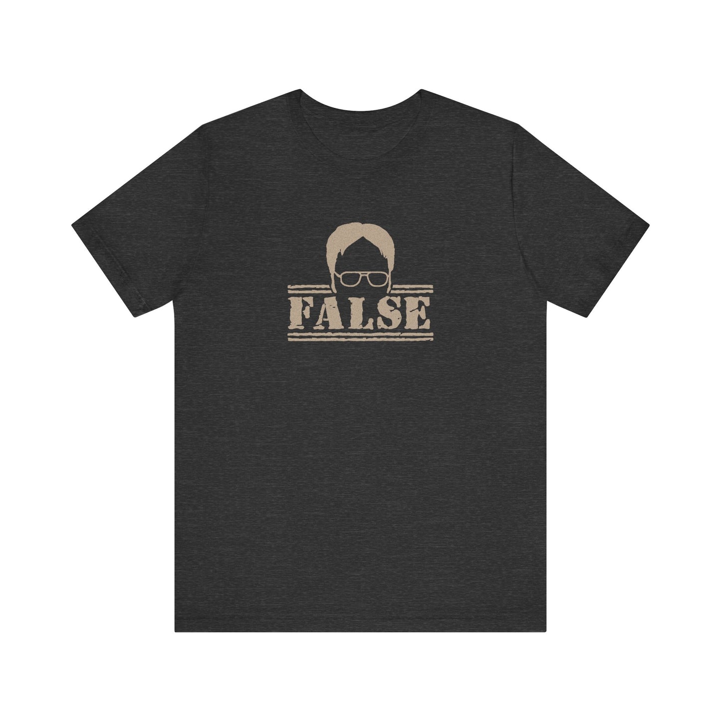 Dwight Schrute FALSE —  The Office-Inspired Retro Tee (Dark)