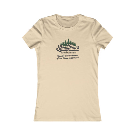 Shady Pines (Death Visits More Often Than Children) — Retro Women's Tee (Light)