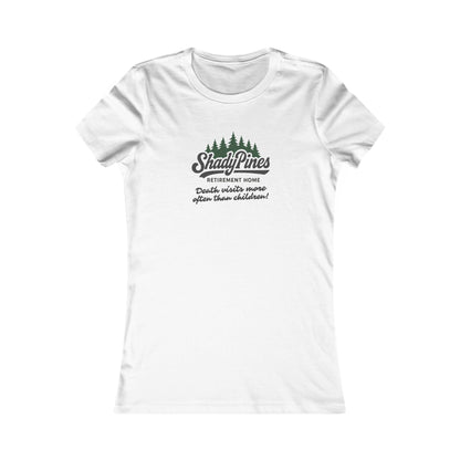 Shady Pines (Death Visits More Often Than Children) — Retro Women's Tee (Light)