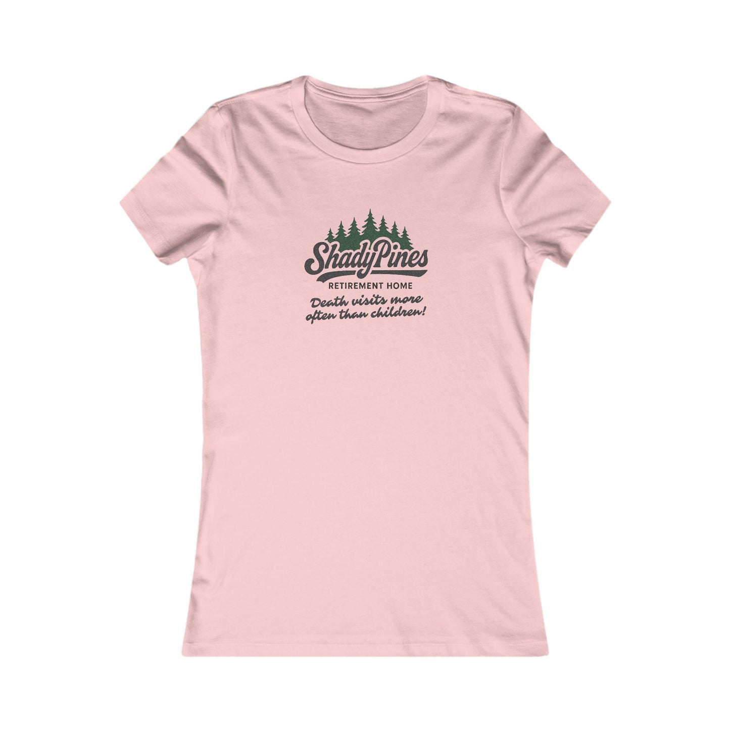 Shady Pines (Death Visits More Often Than Children) — Retro Women's Tee (Light)