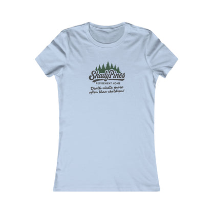Shady Pines (Death Visits More Often Than Children) — Retro Women's Tee (Light)