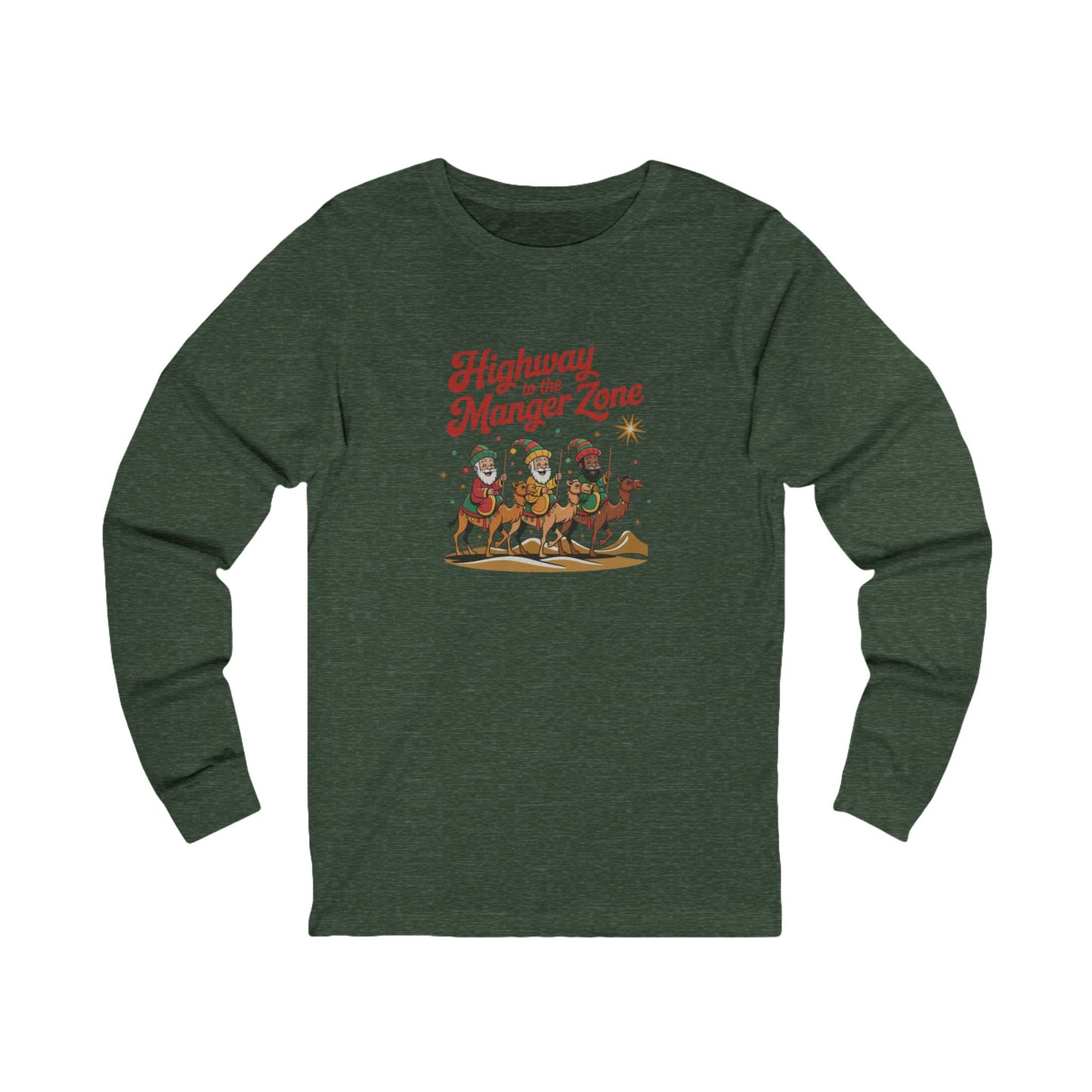 Highway to the Manger Zone — Top Gun-Inspired Christmas Long Sleeve (Dark)