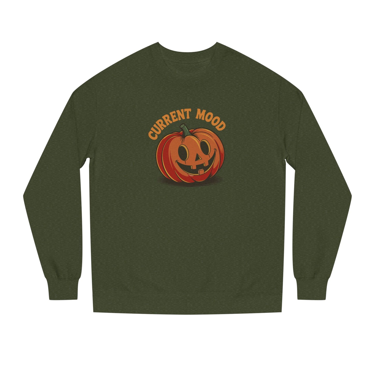 Current Mood (Cute Pumpkin) — Retro Halloween Sweatshirt (Dark)