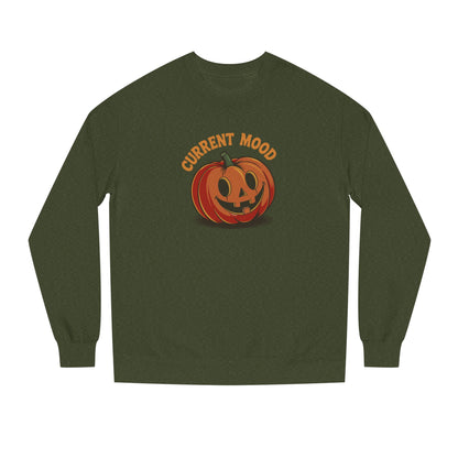 Current Mood (Cute Pumpkin) — Retro Halloween Sweatshirt (Dark)