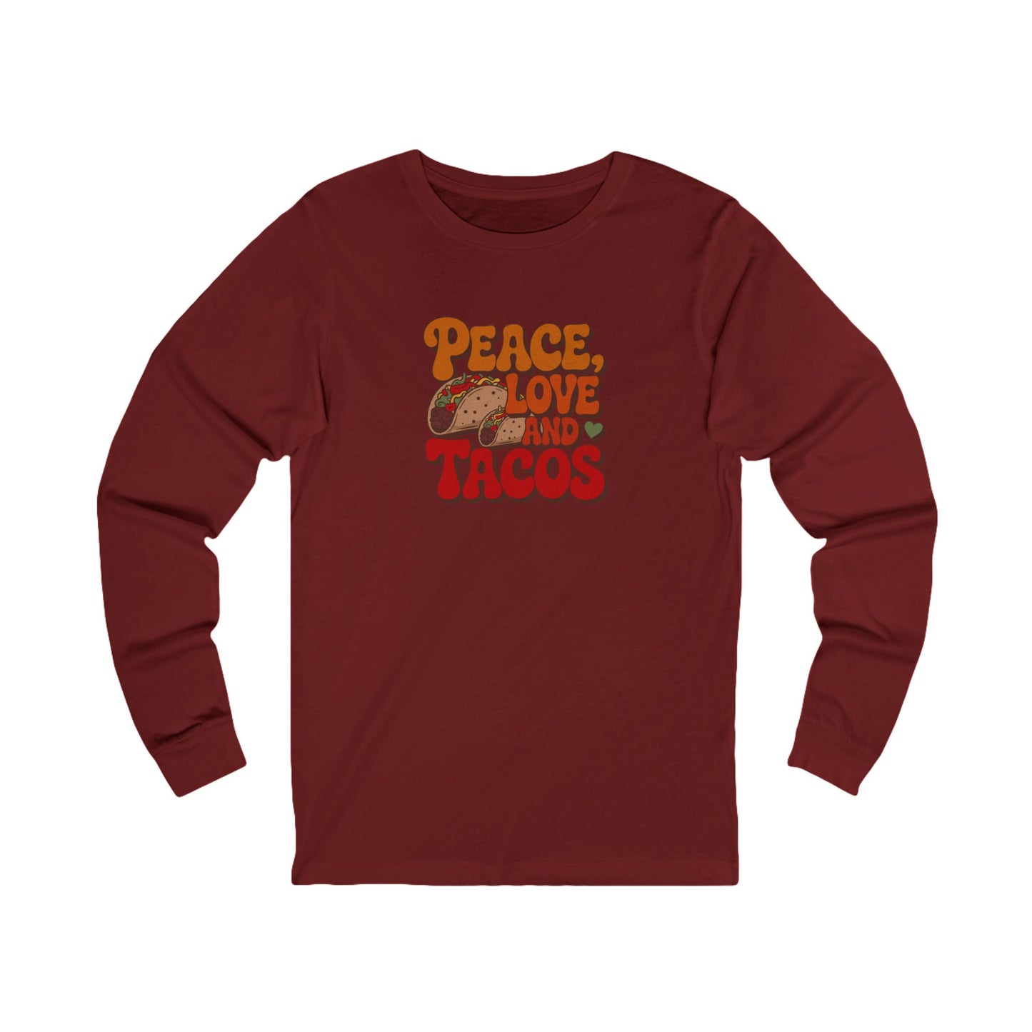 Peace, Love, and Tacos — Retro Foodie Long Sleeve (Dark)