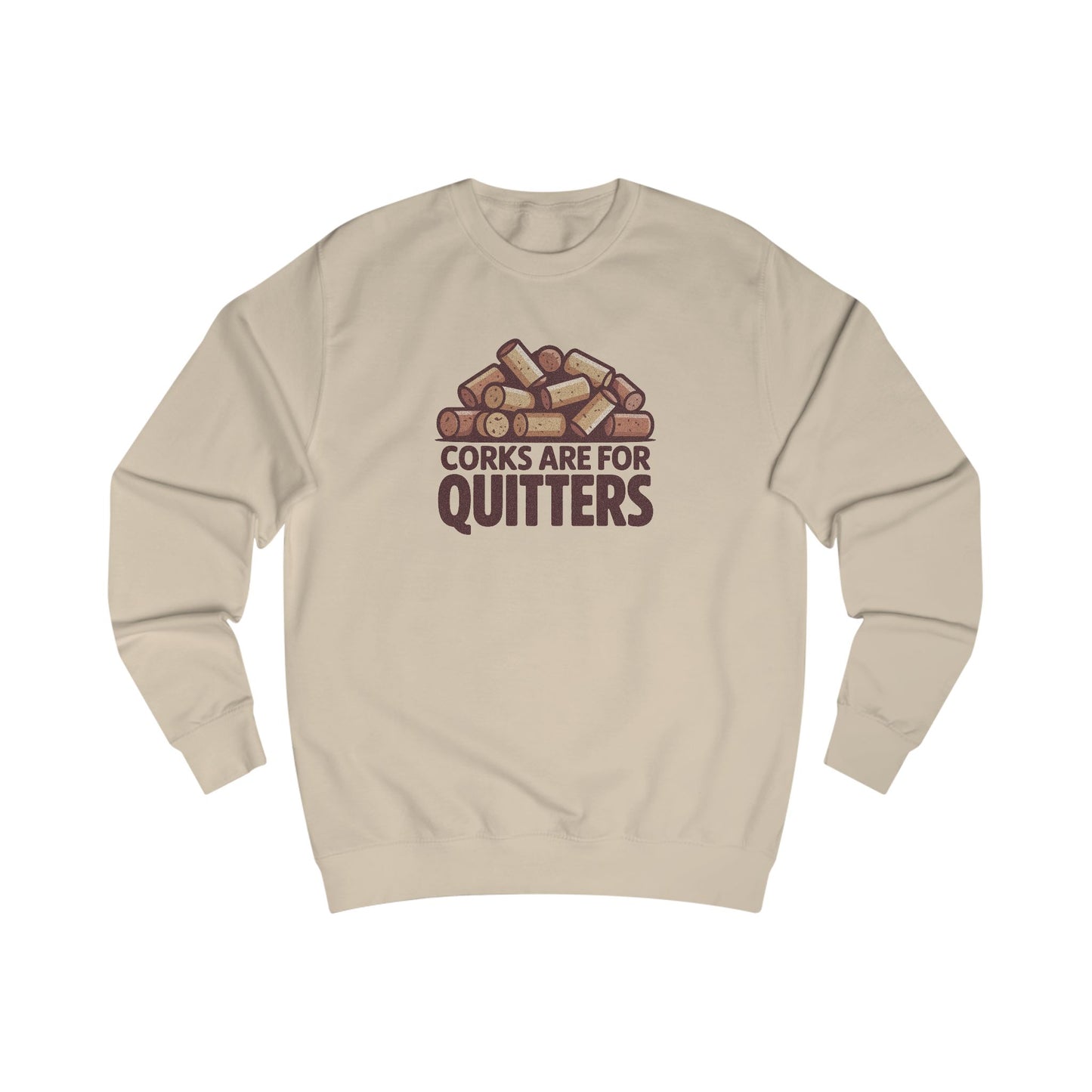 Corks Are For Quitters – Wine Lover Retro Sweatshirt (Light)