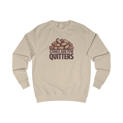 Corks Are For Quitters – Wine Lover Retro Sweatshirt (Light)