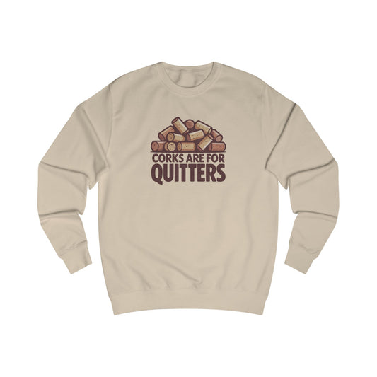 Corks Are For Quitters – Wine Lover Retro Sweatshirt (Light)
