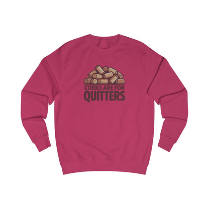 Corks Are For Quitters – Wine Lover Retro Sweatshirt (Light)
