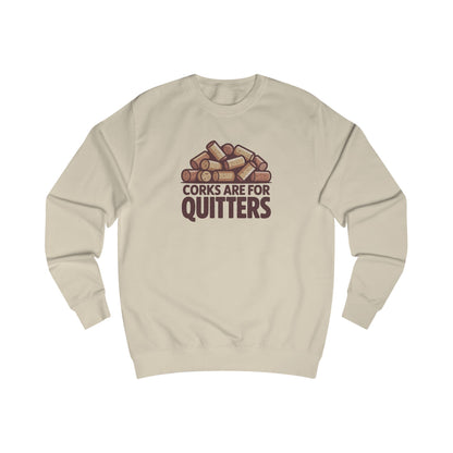Corks Are For Quitters – Wine Lover Retro Sweatshirt (Light)