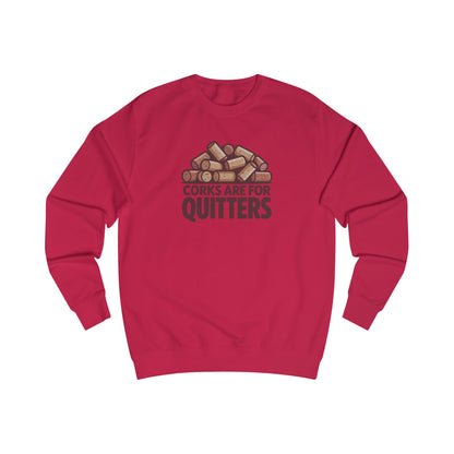Corks Are For Quitters – Wine Lover Retro Sweatshirt (Light)
