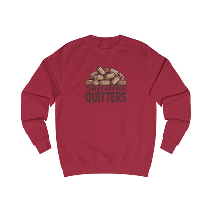 Corks Are For Quitters – Wine Lover Retro Sweatshirt (Light)