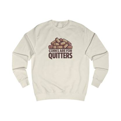 Corks Are For Quitters – Wine Lover Retro Sweatshirt (Light)
