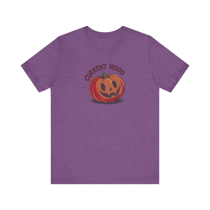 Current Mood (Cute Pumpkin) — Retro Halloween Tee (Light)