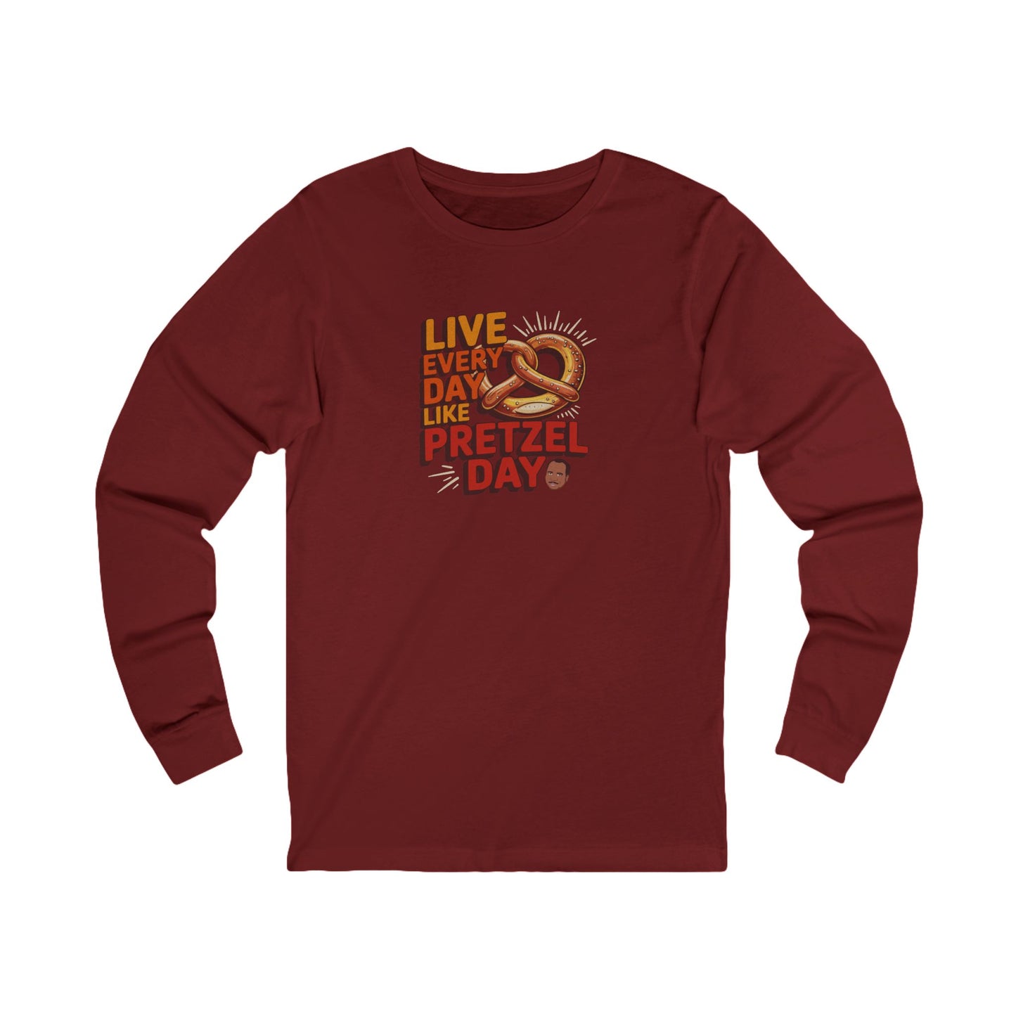 Live Every Day Like Pretzel Day — Stanley Hudson Retro Long Sleeve (Dark)