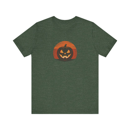 Retro Jack: Sliced Sunset — Halloween Sunset Tee (Dark)