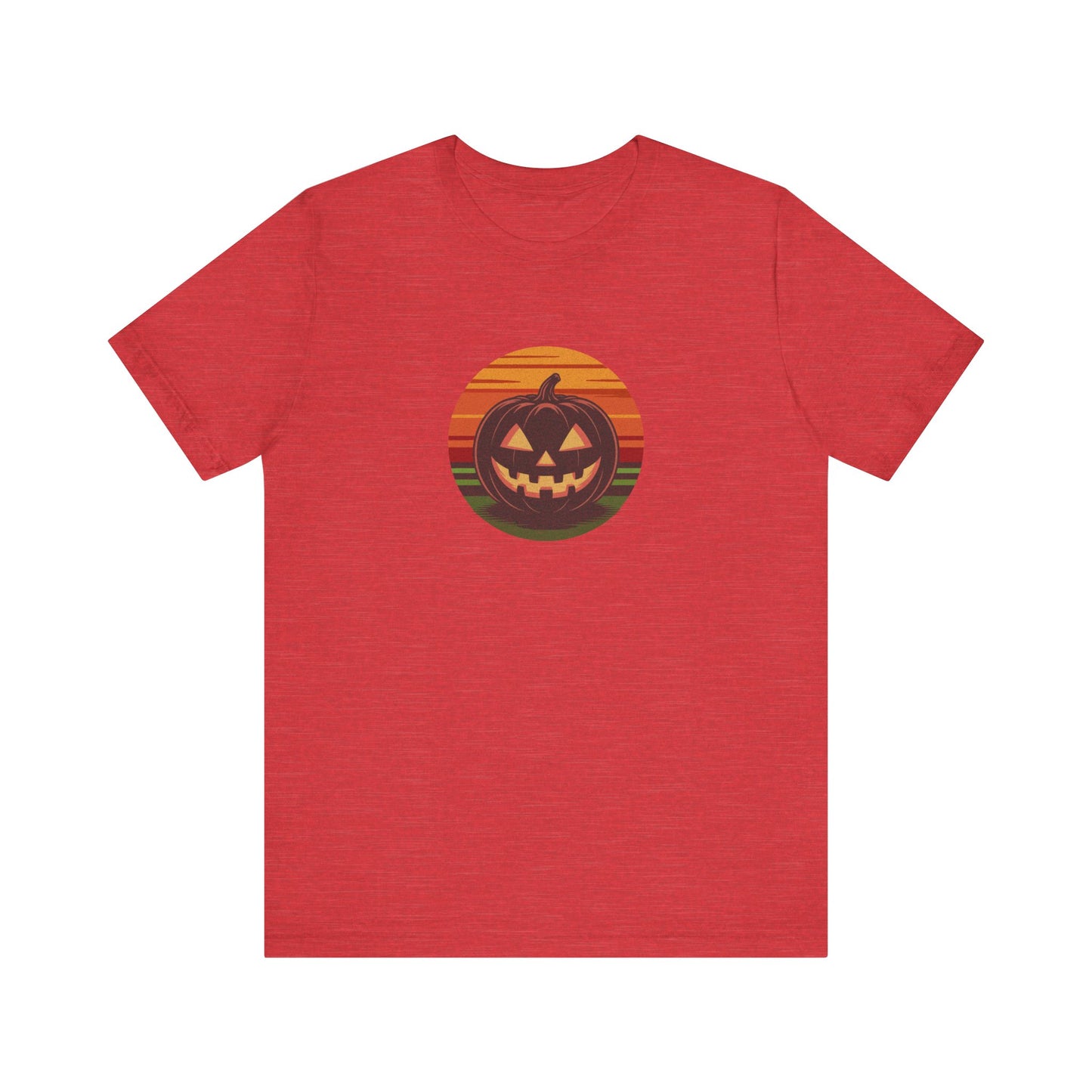 Retro Jack: Glowing Classic — Halloween Sunset Tee (Light)