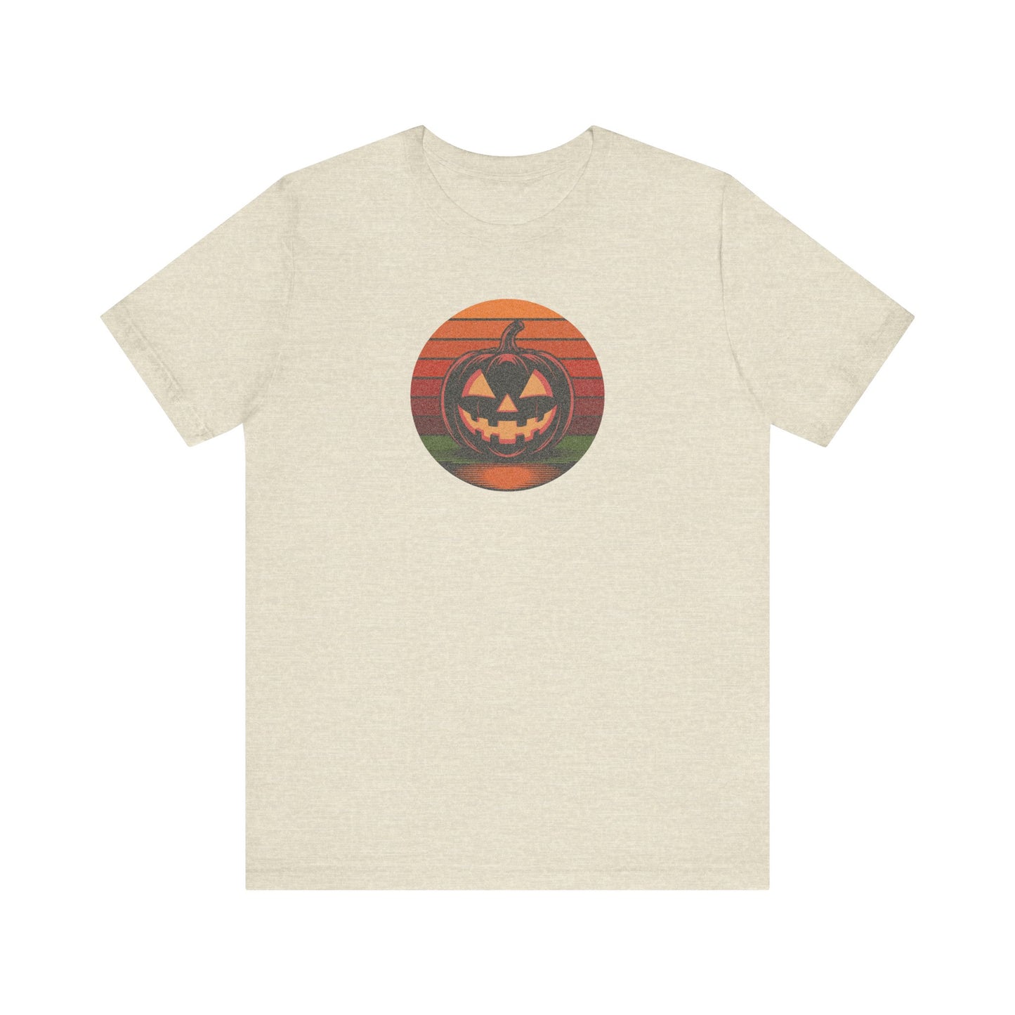 Retro Jack: Bold Grin — Halloween Sunset Tee (Light)