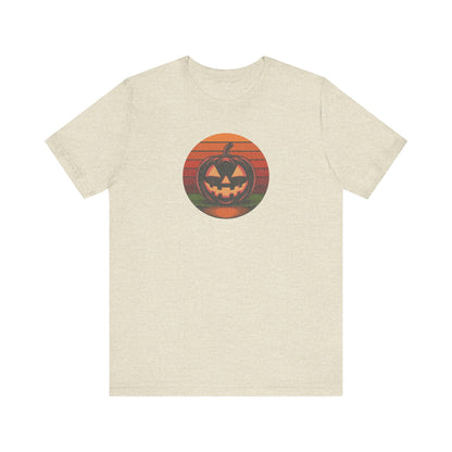 Retro Jack: Bold Grin — Halloween Sunset Tee (Light)