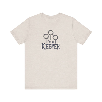 I’m a Keeper — Harry Potter Quidditch Retro Tee (Light)