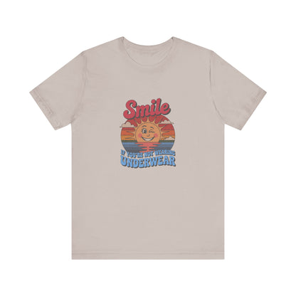 Smile If You’re Not Wearing Underwear — Retro Tee (Light)