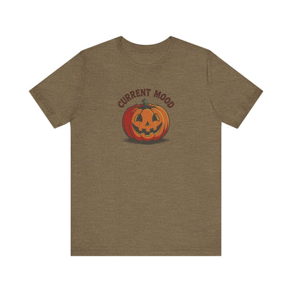 Current Mood (Classic Pumpkin) — Retro Halloween Tee (Light)