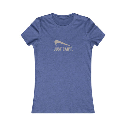Just Can’t Athletic Parody — Retro Workout Women's Tee (Dark)