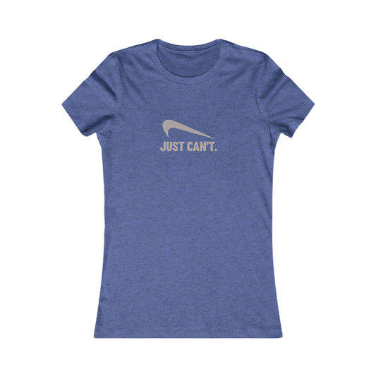 Just Can’t Athletic Parody — Retro Workout Women's Tee (Dark)