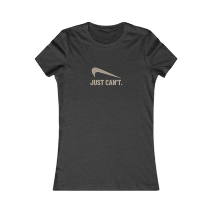 Just Can’t Athletic Parody — Retro Workout Women's Tee (Dark)