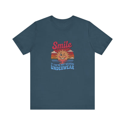 Smile If You’re Not Wearing Underwear — Retro Tee (Dark)