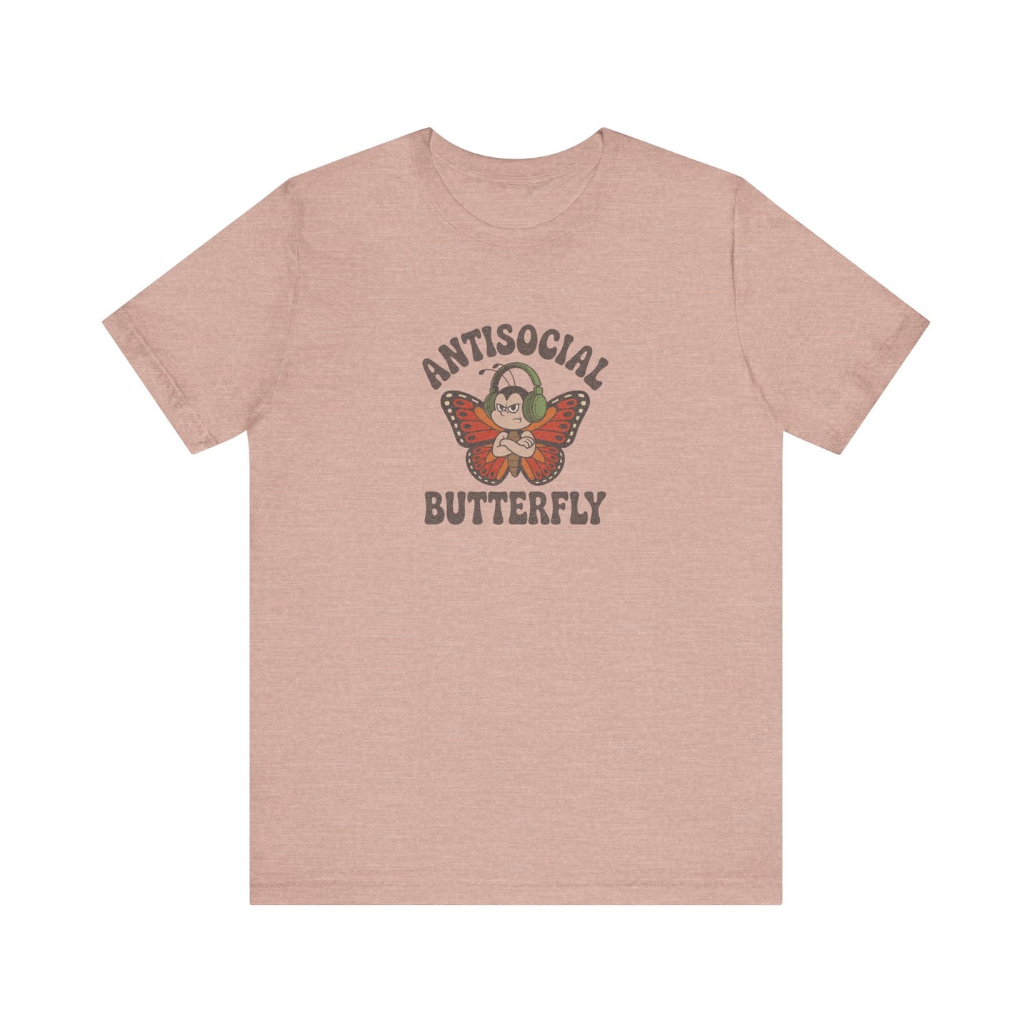 Antisocial Butterfly (Male) — Retro Workout Tee (Light)