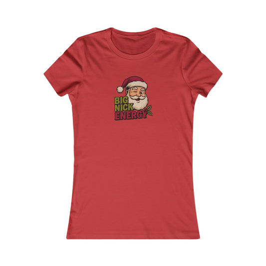 Big Nick Energy — Retro Santa Christmas Women's Tee (Light)