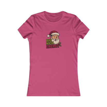 Big Nick Energy — Retro Santa Christmas Women's Tee (Light)