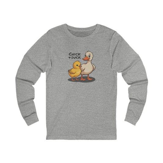The Chick and the Duck — Friends Retro Long Sleeve (Light)