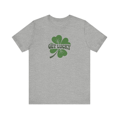 I’m Up All Night to Get Lucky — St. Patrick's Retro Tee (Light)