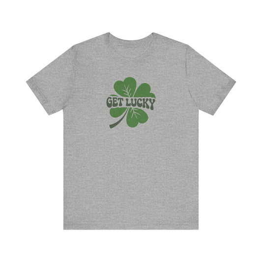I’m Up All Night to Get Lucky — St. Patrick's Retro Tee (Light)