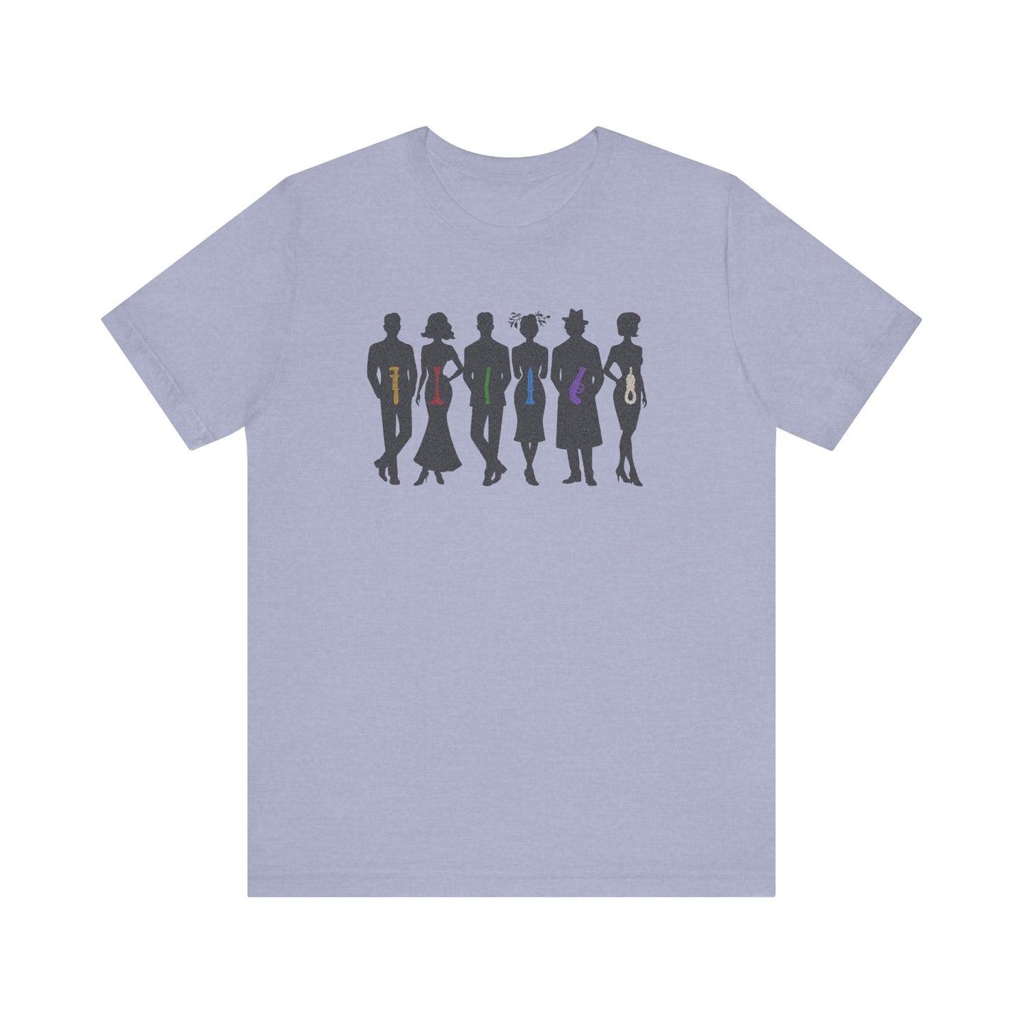 The Usual Suspects, Properly Armed — Clue Retro Tee (Light)