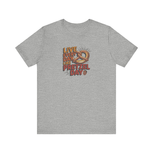 Live Every Day Like Pretzel Day — Stanley Hudson Retro Tee (Light)