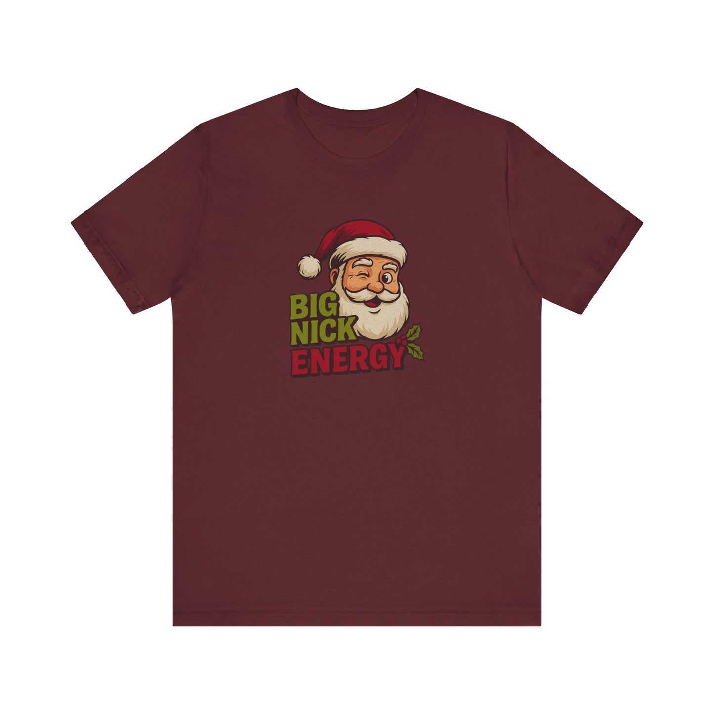 Big Nick Energy — Retro Santa Christmas Tee (Dark)