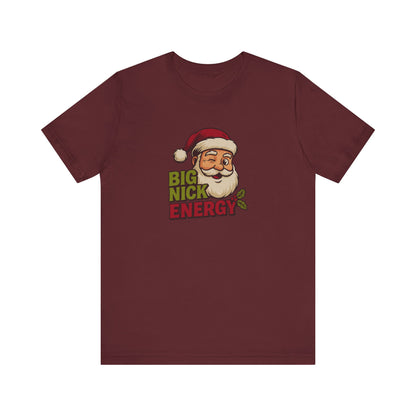 Big Nick Energy — Retro Santa Christmas Tee (Dark)