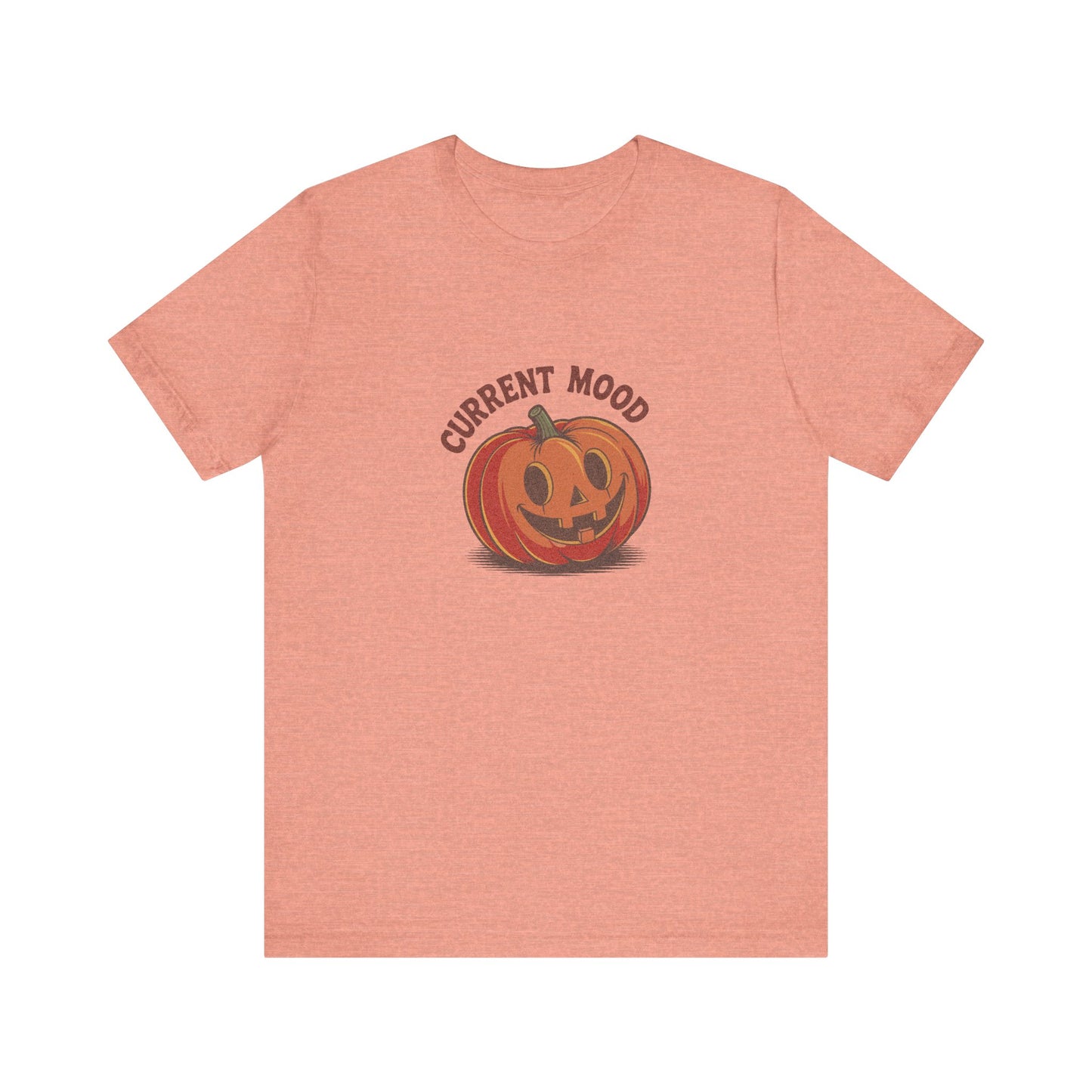 Current Mood (Cute Pumpkin) — Retro Halloween Tee (Light)