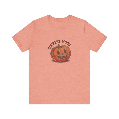 Current Mood (Cute Pumpkin) — Retro Halloween Tee (Light)