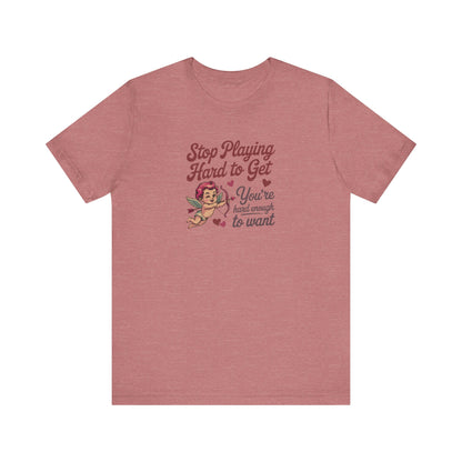 Stop Playing Hard to Get — Retro Cupid Tee (Light)
